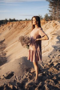 Linane kleit Blossom vanaroosa - Image 7