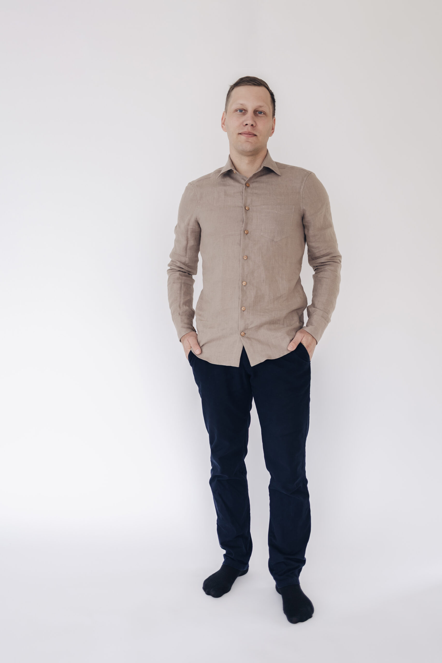 Beež meeste linane triiksärk