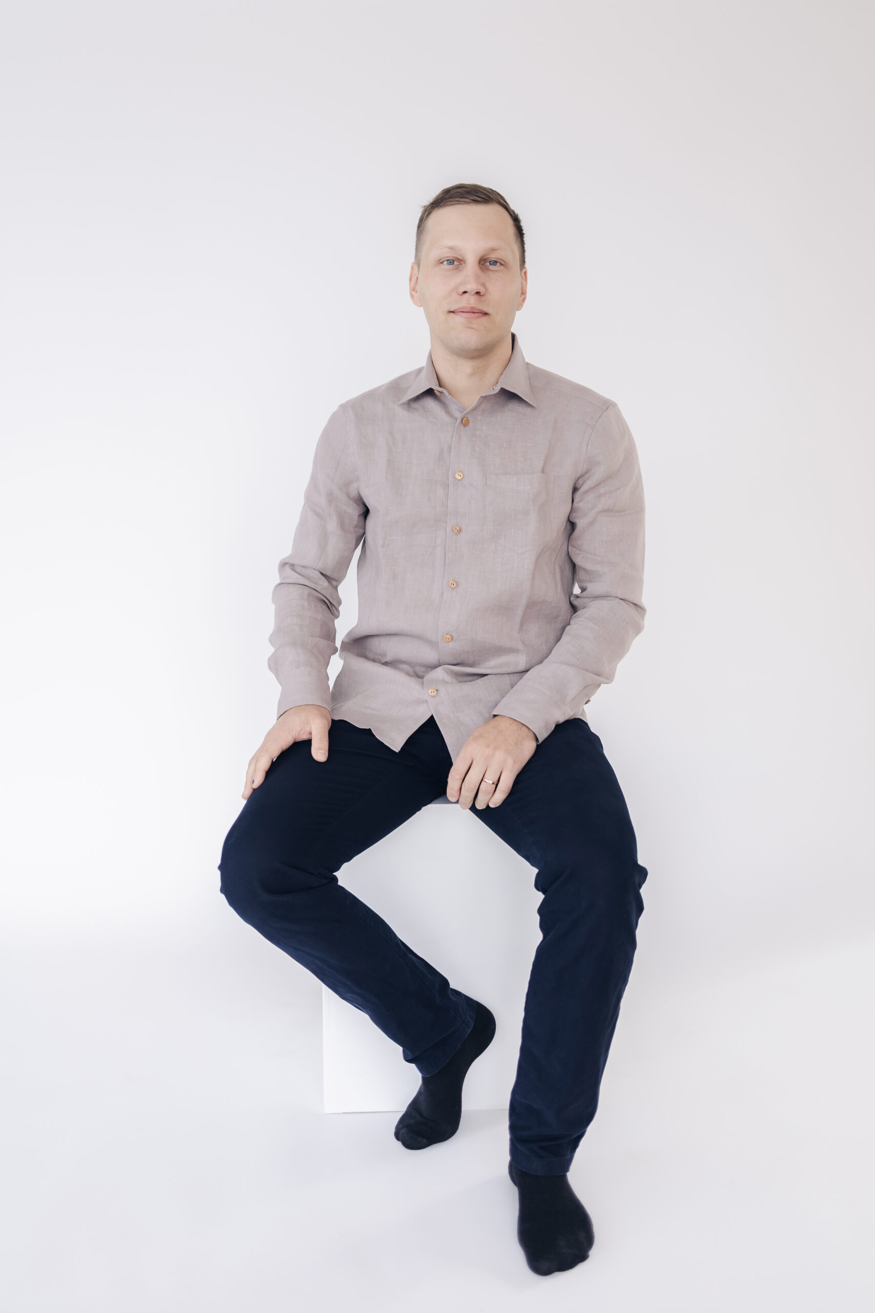 Lavendel meeste linane triiksärk